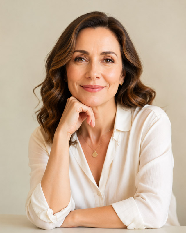 Fabíola Furtado, naturopata, em luz natural e acolhedora
